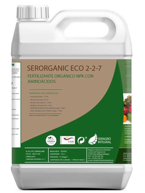 Fertilizante NPK líquido Serorganic ECO 2-2-7