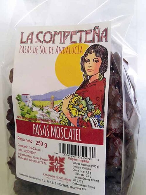Bolsa de pasas de uva Moscatel de Málaga