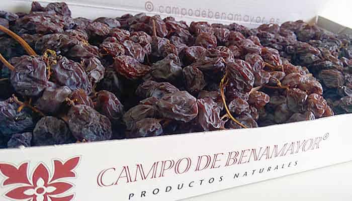 Estuche de pasas Moscatel Racimo Superior 1,8 kg Estuche de pasas de Málaga en racimo de categoría Superior