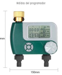 Medidas del programador de riego de 2 vías