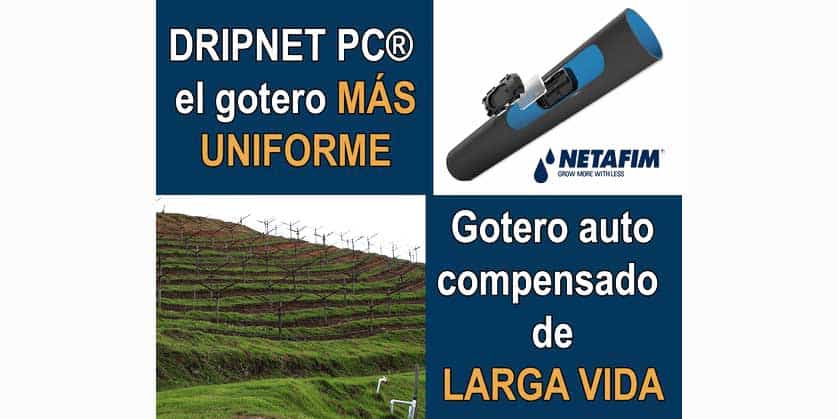 Tubería goteros autocompensantes Dripnet PC, diámetros 16 y 20 mm